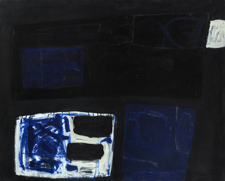 William Scott, Blue and Black Painting, 1959